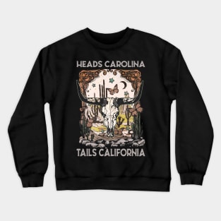 Heads Carolina, Tails California Bull-Skull Crewneck Sweatshirt